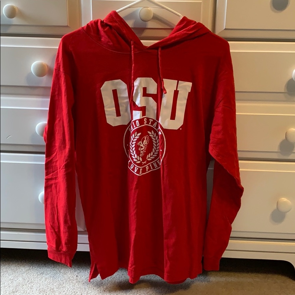 PINK Ohio State Buckeyes hooded long sleeve